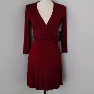 Lulus Burgundy Wrap Dress